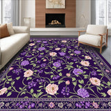 Ultra Soft Area Rug, Non Slip, Stain Resistant, Washable Area Rugs for Living Room, Bedroom, Dynamic Colorful Geometric Play(Purple)