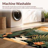 Ultra Soft Area Rug, Non Slip, Stain Resistant, Washable Area Rugs for Living Room, Bedroom, Vibrant Earthy Sun Moon Pattern(Orange)