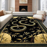 Ultra Soft Area Rug, Non Slip, Stain Resistant, Washable Area Rugs for Living Room, Bedroom, Gothic Animal Motif Elegance(Black)