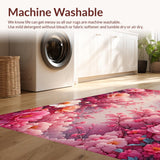 Ultra Soft Area Rug, Non Slip, Stain Resistant, Washable Area Rugs for Living Room, Bedroom, Coquette Rose Bedroom Accent Rug Small Size(Pink)