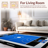Dynamic Black and White Court Print(Blue)