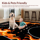 Ultra Soft Area Rug, Non Slip, Stain Resistant, Washable Area Rugs for Living Room, Bedroom, Sporty Modern Graphic Design(Orange)
