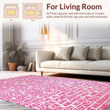 Ultra Soft Area Rug, Non Slip, Stain Resistant, Washable Area Rugs for Living Room, Bedroom, Eclectic Soft Pink Quote Decor(Beige)