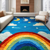 Ultra Soft Area Rug, Non Slip, Stain Resistant, Washable Area Rugs for Living Room, Bedroom, Celestial High Pile Kids Bedroom Carpet(Blue)