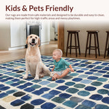 Ultra Soft Area Rug, Non Slip, Stain Resistant, Washable Area Rugs for Living Room, Bedroom, Modern Ombre Area Rug: Geometric Interpretation of a Classic Design(Blue)