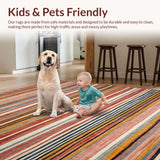Ultra Soft Area Rug, Non Slip, Stain Resistant, Washable Area Rugs for Living Room, Bedroom, Vibrant Multicolor Textured Design(Red)