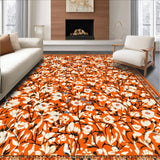 Ultra Soft Area Rug, Non Slip, Stain Resistant, Washable Area Rugs for Living Room, Bedroom, Rustic Colorful Picnic Inspiration(Orange)