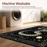 Ultra Soft Area Rug, Non Slip, Stain Resistant, Washable Area Rugs for Living Room, Bedroom, Chic Dark Animal Print Accent(Black)