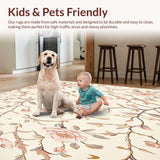 Ultra Soft Area Rug, Non Slip, Stain Resistant, Washable Area Rugs for Living Room, Bedroom, Beige Spring Floral Non Slip Pair(Beige)