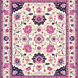 Ultra Soft Area Rug, Non Slip, Stain Resistant, Washable Area Rugs for Living Room, Bedroom, Charming Creamy Floral Whimsy(Ivory)