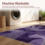 Ultra Soft Area Rug, Non Slip, Stain Resistant, Washable Area Rugs for Living Room, Bedroom, Artistic Contemporary Soft Surface(Purple)