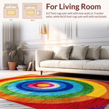 Ultra Soft Area Rug, Non Slip, Stain Resistant, Washable Area Rugs for Living Room, Bedroom, Vivid Circular Pattern Cloakroom Floor Mat(Red)