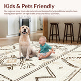 Ultra Soft Area Rug, Non Slip, Stain Resistant, Washable Area Rugs for Living Room, Bedroom, Sophisticated Minimalist Shag Style(Beige)