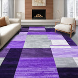 Ultra Soft Area Rug, Non Slip, Stain Resistant, Washable Area Rugs for Living Room, Bedroom, Modern Vibrant Abstract Design(Purple)