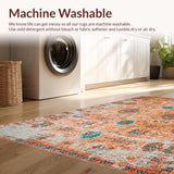 Ultra Soft Area Rug, Non Slip, Stain Resistant, Washable Area Rugs for Living Room, Bedroom, Warm Toned Abstract Pattern(Orange)