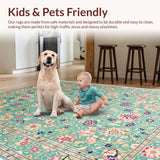 Ultra Soft Area Rug, Non Slip, Stain Resistant, Washable Area Rugs for Living Room, Bedroom, Cream Green Nursery Playroom Stain-Resistant Rug(Green)