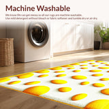 Ultra Soft Area Rug, Non Slip, Stain Resistant, Washable Area Rugs for Living Room, Bedroom, Vibrant Cheerful Egg Motif(Yellow)