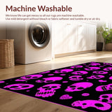 Ultra Soft Area Rug, Non Slip, Stain Resistant, Washable Area Rugs for Living Room, Bedroom, Artistic Skull Gesture Representation(Pink)