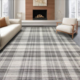 Ultra Soft Area Rug, Non Slip, Stain Resistant, Washable Area Rugs for Living Room, Bedroom, Stylish Subtle Geometric Layers(Gray)