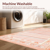 Ultra Soft Area Rug, Non Slip, Stain Resistant, Washable Area Rugs for Living Room, Bedroom, Sweet Coral Minimalist Pattern(Pink)