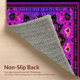Ultra Soft Area Rug, Non Slip, Stain Resistant, Washable Area Rugs for Living Room, Bedroom, Electric UV Reactive Geometric Style(Purple)