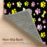 Ultra Soft Area Rug, Non Slip, Stain Resistant, Washable Area Rugs for Living Room, Bedroom, Whimsical Canine Patterned Delight(Yellow)