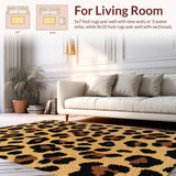 Ultra Soft Area Rug, Non Slip, Stain Resistant, Washable Area Rugs for Living Room, Bedroom, Exotic Leopard Print Living Room Non-Slip Rug(Beige)