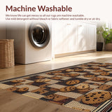 Ultra Soft Area Rug, Non Slip, Stain Resistant, Washable Area Rugs for Living Room, Bedroom, Delightful Chocolate Chip Textile Art(Brown)