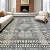 Ultra Soft Area Rug, Non Slip, Stain Resistant, Washable Area Rugs for Living Room, Bedroom, Sleek Monochrome Diamond Layout(Gray)