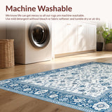 Ultra Soft Area Rug, Non Slip, Stain Resistant, Washable Area Rugs for Living Room, Bedroom, Sophisticated Transitional Floral Scheme(White)