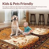 Ultra Soft Area Rug, Non Slip, Stain Resistant, Washable Area Rugs for Living Room, Bedroom, Vibrant Tree of Life Aesthetic(Gold)
