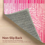 Ultra Soft Area Rug, Non Slip, Stain Resistant, Washable Area Rugs for Living Room, Bedroom, Stylish Contemporary Animal Print(Pink)