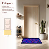 Ultra Soft Area Rug, Non Slip, Stain Resistant, Washable Area Rugs for Living Room, Bedroom, Eclectic Purple and Blue Palette(Blue)