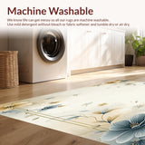 Contemporary Abstract Floral Smoke and Beige Palette Swirling Details(Beige)