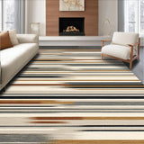 Ultra Soft Area Rug, Non Slip, Stain Resistant, Washable Area Rugs for Living Room, Bedroom, Modern Chic Linear Arrangement(Beige)
