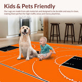Ultra Soft Area Rug, Non Slip, Stain Resistant, Washable Area Rugs for Living Room, Bedroom, Dynamic Youthful Athletic Aesthetic(Orange)