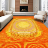 Ultra Soft Area Rug, Non Slip, Stain Resistant, Washable Area Rugs for Living Room, Bedroom, Whimsical Sunburst Boho Aesthetic(Orange)