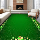 Lively Earthy Green Patterned Decor(Green)