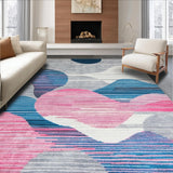Ultra Soft Area Rug, Non Slip, Stain Resistant, Washable Area Rugs for Living Room, Bedroom, Vibrant Abstract Geometric Display(Gray)