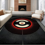 Ultra Soft Area Rug, Non Slip, Stain Resistant, Washable Area Rugs for Living Room, Bedroom, Artistic Vinyl Record Motif(Black)
