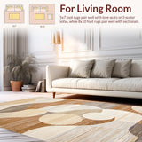 Ultra Soft Area Rug, Non Slip, Stain Resistant, Washable Area Rugs for Living Room, Bedroom, Serene Monochrome Artistic Flair(Beige)