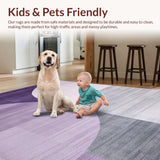 Ultra Soft Area Rug, Non Slip, Stain Resistant, Washable Area Rugs for Living Room, Bedroom, Elegant Soft Chenille Fabric(Purple)