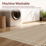Ultra Soft Area Rug, Non Slip, Stain Resistant, Washable Area Rugs for Living Room, Bedroom, Trendy Contemporary Geometric Style(Beige)