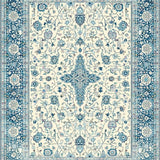 Luxurious Blue Trellis Style(Ivory)