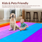 Ultra Soft Area Rug, Non Slip, Stain Resistant, Washable Area Rugs for Living Room, Bedroom, Eclectic Bright Color Fusion(Yellow)