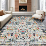 Ultra Soft Area Rug, Non Slip, Stain Resistant, Washable Area Rugs for Living Room, Bedroom, Cozy Neutral Toned Abstract Design(Gray)