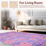 Ultra Soft Area Rug, Non Slip, Stain Resistant, Washable Area Rugs for Living Room, Bedroom, Whimsical Purple Petal Pattern(Purple)