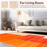 Ultra Soft Area Rug, Non Slip, Stain Resistant, Washable Area Rugs for Living Room, Bedroom, Elegant Textured Warmth Appeal(Orange)