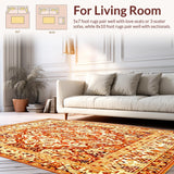 Ultra Soft Area Rug, Non Slip, Stain Resistant, Washable Area Rugs for Living Room, Bedroom, Bohemian Area(Orange)