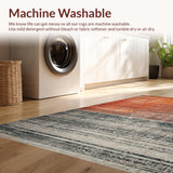 Ultra Soft Area Rug, Non Slip, Stain Resistant, Washable Area Rugs for Living Room, Bedroom, Soft Ombre Gradient Rug Rustic Multi-Hue Distressed Abstract Patterns(Orange)